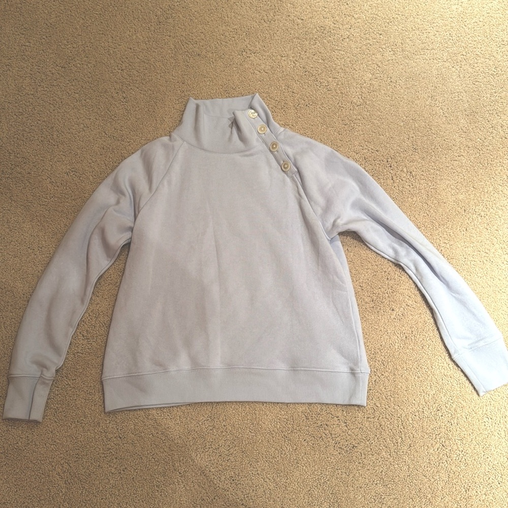 Jcrew- Light Blue Button Turtle Neck - image 1